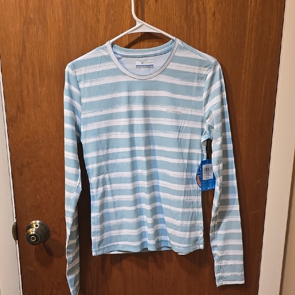 Columbia Women's Blue Striped Shirt S - Picture 1 of 3